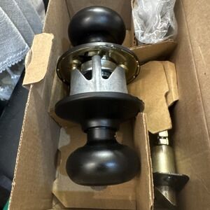 Schlage F-Series Plymouth Matte Black Entry Knobs Right or Left Handed